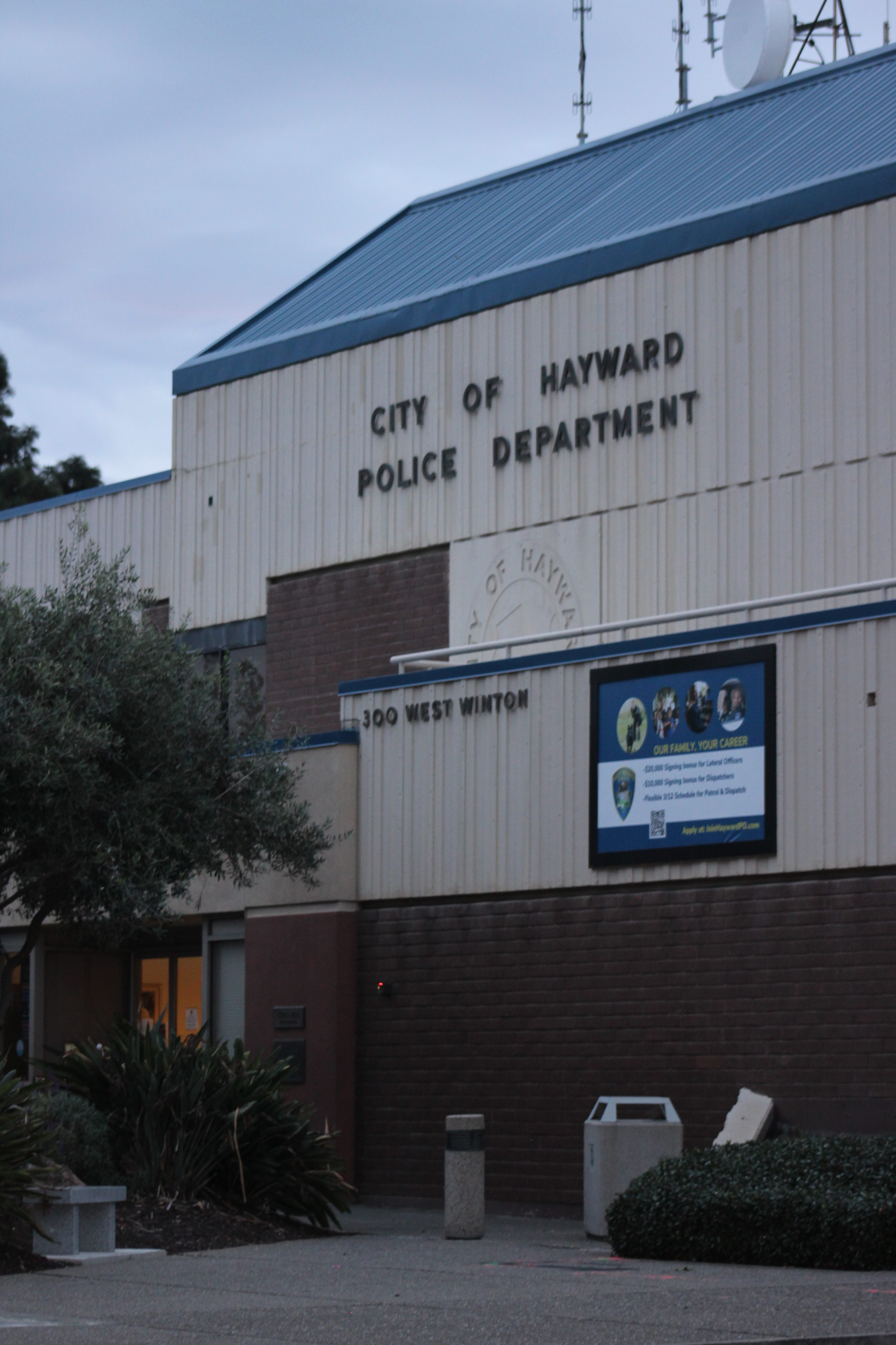 The Hayward Police Department headquarters where the jail is located.